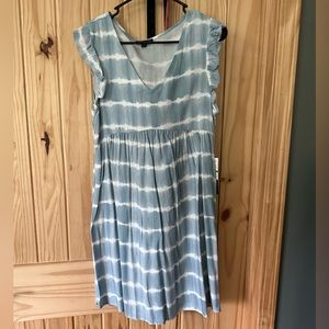 Ruffle sleeve tie dye dress